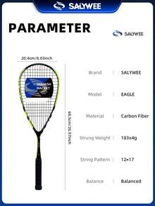 SALYWEE Squash Racket With Free Bag, Full Carbon Fibre Lightweight Squash Racquets, 12*17 String Pattern, Indoor Sports Squash Training Supplies For Men & Women, Professional Competition Sports Gear, Suitable For Intermediate Players - Multicolor - View 7