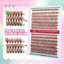 FADVAN Extensão de Cílios Misturada em Cachos Escuros/Claros com 14 Linhas, 9-16mm 30D/40D, Ventiladores Pré-Montados Termobondados DIY, Cílios Coloridos Naturais Macios e de Aparência Natural, Multi-Tipo