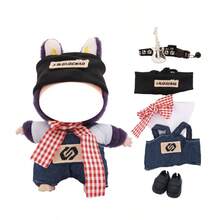 ملابس دمية قلادة بطول 17 سم، طقم جينز متعدد الألوان جميل مع إكسسوار جيتار وأحذية، مناسب للتنسيق (الدمية غير مشمولة) - إكسسوارات الدمية مقاس 17 سم - مشاهدة 3