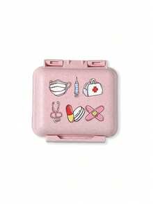 Caja de medicina de mini 6 rejillas, caja de medicina portátil de seis rejillas, caja de almacenamiento sellada para píldoras, caja de almacenamiento para 6 días a la semana, diseño artístico de letras con margaritas blancas y girasoles, organizador de píldoras de viaje con 6 compartimentos, caja de píldoras diaria para vitaminas, pequeño contenedor de píldoras para bolso, organizador de medicina, estuche de almacenamiento con dije de letra, regalo de Navidad, Día de San Valentín - Multicolor - Ver 10