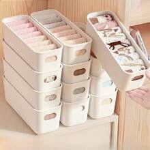 6/3pcs White Storage Boxes, Desktop Storage Boxes, Household Cosmetic Storage Boxes, Bathroom Kitchen Dorm Sundries Snack Storage Boxes, Kitchen Refrigerator Food Storage Boxes, Classroom Pen Storage Boxes, Christmas Gift - White - View 3