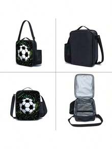 3件套游戏主题背包套装（黑色/荧光色/彩色），含铅笔盒和收纳袋 - 耐用涤纶材质，轻便时尚，混色设计