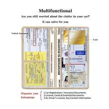 TILDOSAC Leather Car Registration And Insurance Card Holder, Car Document Holder For Cards License With Magnetic Shut (Black, Large) - MàuE - Xem 3