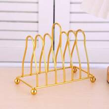 1 Set Gold Metal Coaster Holder, Tray, Fruit Plate, Snack Dish, Cake Stand, Organizer Rack - Gold - View 5