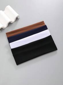 4条装男女通用加宽（7.5厘米-2.95英寸）简约发带，防滑吸汗，弹性柔软，适合瑜伽、跑步、健身等运动，也可作头巾、发带、吸汗带、校园用品、大学秋冬季发饰，适合女性度假装扮，优雅围巾，柔软头巾 - 彩色 - 查看 6