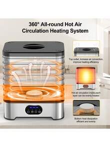 8-Tray Food Dehydrator With Digital Timer And Temperature Control, Suitable For Making Jerky/Meat/Beef/Fruit/Vegetable, Pet Treats, Herbs And Yogurt, 400W - EU F Type Plug(220-240V) - View 3