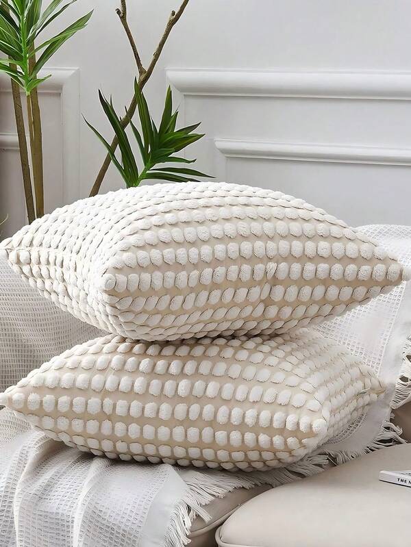 1/2pcs Comfy 3D Corduroy Double-Sided Corn Granules Design Throw Pillow Covers (Pillow Insert Not Included)- Home Decor For Bedroom And Living Room