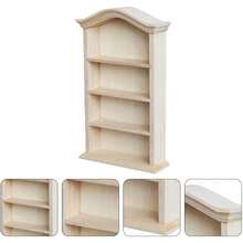 GSYY Toyan Doll Wooden Bookshelf Miniature: Mini Furniture Shelf Doll Cabinet Mini Scene Bookcase Fairy Cabinet 1/12 Doll  Accessories - Đen và trắng - Xem 4