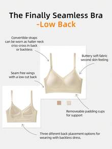 2pcs Women's Seamless Backless Strapless Bra - Lightweight & Breathable Thin Bridallingerie, Adjustable & Convertible Shoulder Straps, Light Support (Ideal For A/B Cup) - Wedding, Formal Dress, Camisole Underwear,Fall & Winter Wear - Multicolor - View 10