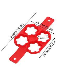 1pc/2pcs Silicone Egg Ring Mold, Non-Stick Egg Pancake Maker, Reusable Egg Cooking Rings - Red - View 22