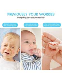 Cochildor Baby Nail File Clippers Electric: Baby Nail Trimmer Electric Kit Fingernails Toes Care Manicure 6-In-1 Set With LED Light  For Newborn Kids And Adult  Available In Pink And Blue. - 藍色 - 查看 5