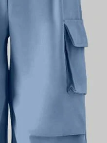 少女蝴蝶印花长袖上衣和工装裤套装 - 白色 - 查看 5