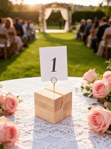 44/15/10/5pcs Table Number Clips,Rustic-Style Card Holders, Suitable For Weddings,Valentine's Day,Ramadan,Christmas.Wedding Party Table Number Stand, Place Card Holders, Conference Exhibition Rack, Ideal For Weddings, Birthdays, Graduations. Also Suitable As Thanksgiving/Christmas Memorial Gifts, Crafts. - Multicolor - View 6