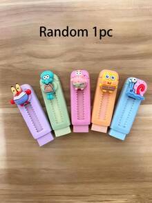1pc/5pcs SpongeBob Themed Erasers, Creatively Designed And Adorable. Made Of High-Quality Materials, Smooth Surface, Easy To Wipe. Suitable For School And Office Use. An Ideal Choice For School Supplies, Teacher Gifts, And Durable Erasers. Also A Great Birthday Or Christmas Gift. - Multicolor - View 7