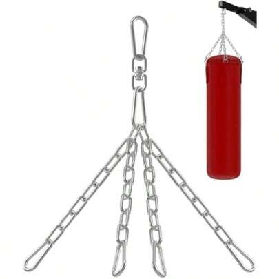 Yes4All Combo: Kit de Colgador para Bolsa de Golpeo - Gancho Giratorio, Montaje para Viga de Madera, Rotación 360°(Plateado)