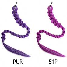 Purple Double Ponytail Wig | Laser Line Double Ponytail | High-Quality Synthetic Fiber, Suitable For Avant-Garde Hairstyles, Cosplay And Party Looks - Multicolor - View 3