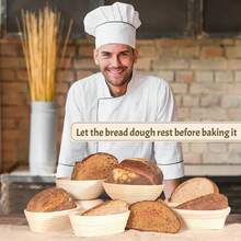 Complete Bread Making Kit: Round/Oval Natural Rattan Proofing Basket Set With Lame, Dough Scraper & Linen Liner - Perfect For Home And Professional Bakers, Sourdough Starter Kit, Bread Making Supplies And Tools - - - View 3