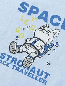 Balabala Tween Girl 2025 Spring New Cotton Colorblock Top & Plaid Pants Pajama Set - Blue Tint - View 6