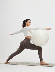 baleaf Womens Cargo Leggings With Pockets Drawstring Tummy Control Scrunch Butt 7/8 Ankle Petite Yoga Pants Running - 卓茶棕19-1314TPG - 查看 6