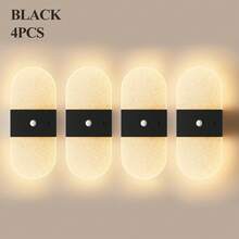 Luz de Parede Moderna com Sensor de Movimento de Cristal, Candeeiro de Parede LED Inteligente com Sensor Acrílico, Luz de Parede LED Sem Fios, Luz Noturna Alimentada por Bateria, Temperatura de Cor e Brilho Ajustáveis, Adequado para Corredor, Casa de Banho, Quarto, Decoração de Casa, Sala de Estar - Multicolorido - Ver 27