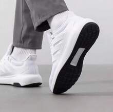 Adidas Zapatillas de running transpirables de malla para hombres, nuevas zapatillas de viaje casuales - Blanco - Ver 5