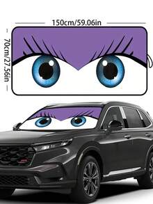 Middle Size Foldable Car Windshield Sun Shade, Automotive Accessories For Front Windshield Sun Visor, Summer Warm Protection, Reflective Car Front Window Sunshade | Durable 190T Material Blocks UV And Heat Protection | Car Interior Accessories