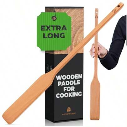 WSXC Wooden Paddle For Cooking Stirring Paddle 24" Crawfish Paddle Heavy Duty Long Wooden Spoon For Large Stock Pots By Woodenhouse