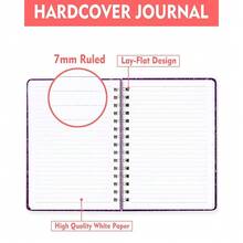 Spiral Journal Notebook For Women, Hardcover A5 College Ruled Notebook, 120 Pages, Thick Paper, Cute Lined Journal For Schoolsss, Office & Work, 6 X 8.4 In(Shiny Purple),ShinyPurple - 閃亮的紫色 - 查看 5