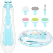 Cochildor Baby Nail File Clippers Electric: Baby Nail Trimmer Electric Kit Fingernails Toes Care Manicure 6-In-1 Set With LED Light  For Newborn Kids And Adult  Available In Pink And Blue. - 藍色 - 查看 7