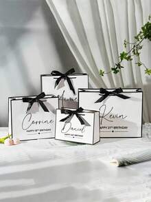 Personalisierte Geschenktüten für Geburtstagsfeiern, Geschenktüten für Mütter, Geschenktüten zum 40. Geburtstag, Geschenktüten zum 21. Geburtstag, Geschenktüten zum 30. Geburtstag, personalisierte Geschenktüten, multifunktional, dekorativ, wiederverwendbar, exquisit, modisch, hochwertig, farbig, modern, stilsicher, individualisierbar, personalisiert, einzigartig, ideales Geschenk für ihn, gemütliche Atmosphäre, Herbstliche Erfrischung für Zuhause, harmonisches Zuhause - Verschiedenfarbig - Übersicht 4