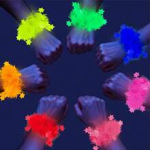 15个夜光手环 - 霓虹荧光黑光反应派对礼品，适用于荧光派对、生日用品、闪光花环手环