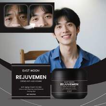 EAST MOON Men's Moisturizing Cream, Hydrating, Nourishing Lubricating Tender Refreshing Non-greasy Balancing Sebum Shrinking Pores Reducing Fine Lines Antioxidant Anti-Aging Facial Skin Facial Application Cream - Negro - Ver 6
