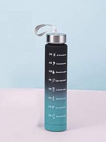 3pcs Set Plastic Gradient Color Drinking Cup With Lid & Straw, Large Capacity Outdoor Sports Water Bottle