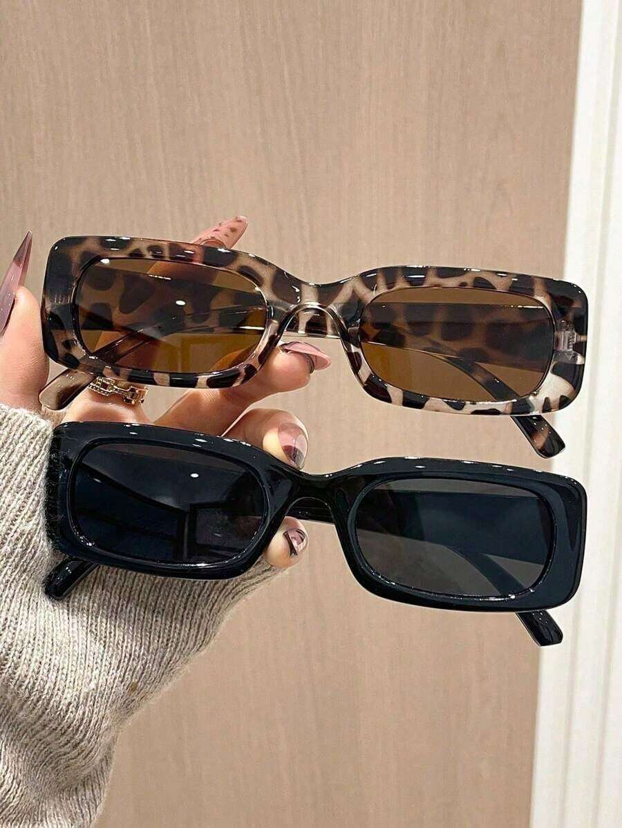 1pc Vintage Ins Style Popular Design Never Outdated Best Friend Style Elegant Women Fashion Glasses Combination For Daily Life,Appointment Outfits,Street Snap Decoration Suitable For All Face Shapes - 黑色 - 查看 1