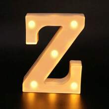 26 Letter LED Lights Luminous Number 0-9Lamp Wedding Birthday Christmas Decoration Decoration Night Light Party Bedroom 16CM Height (Without Battery) - White - View 45