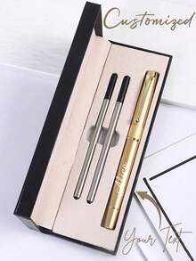 Customized Metal Signature Pen With Name Or Logo, Includes Gift Box, Personalized Ballpoint Writing Pen For Office, Teachers, Students And Professionals, Graduation Gift - Multicolor - View 9