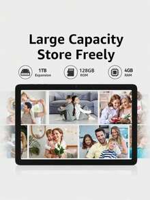 Qetupa 10-Inch Android Tablet, Octa-Core Processor, 4GB RAM, 128GB Storage, Expandable Up To 1TB, 6000mAh Battery, 1280x800 HD Touchscreen, 5MP + 13MP Dual Cameras, Wi-Fi, Bluetooth 5.2, 2MP + 5MP Dual Cameras - Blue - View 4