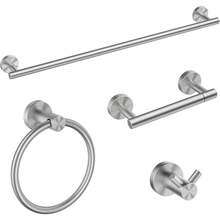 Bathroom Hardware Accessories Set SUS304 Stainless Steel 24 Inch Towel Bar Set Modern Towel Racks Holder For Bathroom Wall Mounted 4 Pieces Brushed Nickel - StainlessSteel - View 1