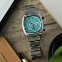 [CILOA] Reloj mecánico cuadrado para hombres: marca auténtica, diseño de alta gama, que adopta "agujero de gusano" y tubo de tritio, reloj deportivo para hombres - excelente opción de regalo de Navidad - Azul - Ver 2