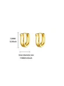 极简主义不锈钢U型耳环，18K镀金银色，不易褪色，适合婚礼、派对、海滩度假等各种场合，防水饰品，送给妈妈/女儿/闺蜜的礼物 - 不銹鋼 - 查看 16