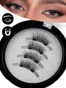 MAANGE 2/1 paire de faux cils magnétiques, faux cils magnétiques portables, look naturel, faux cils magnétiques améliorés, plus pratiques à porter et à retirer, essentiels pour les voyages d'été, les cadeaux de vacances, les vacances à la plage, les voyages de camping, le sac à dos en Europe - Demi-croix des yeux - Voir 8