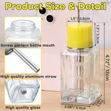 6Oz / 180ml Glass Push Down Pump Dispenser With Cover, Acetone Pump Dispenser Alcohol Dispenser Push Down, Nail Polish Remover Dispenser Bottle Push Down Hand Pumping Press Container - 1 cái - Hình vuông - Xem 4