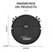 Robot limpiador 3 en 1: aspiradora y trapeador, succión potente, 60 min de autonomía, delgado, bajo nivel de ruido, ideal para pelo de mascotas, suelos duros y limpieza diaria, cambio automático de dirección al encontrar obstáculos - barrido aleatorio, batería de litio de 400 mAh, carga por USB, limpiador de pelo de mascotas - Multicolor - Ver 9