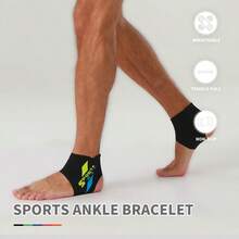 1 Paar elastische Sport Knöchelstütze - Herren & Damen - für Laufen, Basketball, Fitness, Alltag, Leben, Gym Zubehör - Blaugrüne Sport-Knöchelbandage mit schwarzer Basis - Übersicht 3