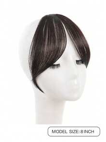 Synthesis Wig Middle-Part Bangs Hair Extensions Clip In Forehead Natural Seamless French Oblique Bangs Eight-Character Bangs Perfect Suitable For Women's Daily Wear And Gatherings - 彩色 - 查看 6