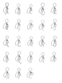 3D字母珍珠钥匙扣，优雅可拆卸珍珠链，时尚合金钥匙圈，包包挂件，汽车钥匙链，适合女性、情侣、朋友、家人，可作礼物、节日礼物 - 彩色 - 查看 2