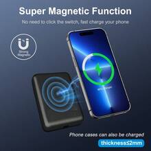 GAWFOLK Pin dự phòng sạc không dây từ tính 5000mAh, tương thích với dòng 16/15/14/13 - Sạc nhanh 22.5W, cổng Type-C, sạc di động | Sạc không dây | Trạm sạc thiết yếu cho du lịch, sạc mọi lúc mọi nơi, tương thích với điện thoại Android, nguồn điện dự phòng khẩn cấp mini ngoài trời, sạc điện thoại di động, thích hợp cho du lịch/cắm trại ngoài trời mùa đông và nguồn điện dự phòng khẩn cấp, quà tặng sinh nhật cho gia đình và bạn bè, quà tặng cắm trại ngoài trời. - Màu đen cổ điển được nâng cấp với sạc nhanh 5000mAh - Xem 3