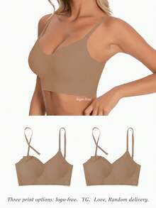 女士无痕露背文胸，无肩带文胸，夏季文胸，婚纱文胸，新娘内衣，3种肩带可选，无缝透气，可调节肩带，轻盈舒适，透气性佳，适合婚礼、正式礼服、吊带裙，A/B罩杯 - 咖啡棕 - 查看 10