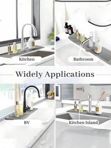 [Delivery Within 2-7 Days In The United States]1pc Silicone Water Drain Mat Kitchen/ Bathroom Sink Splash Guard Anti-Slip Surface Pad/ Rack ,Silicone Kitchen Sink Tray With Drainage Spout, Kitchen Faucet Sink Splash Guard, Silicone Faucet Water Catcher Mat, Sink Draining Pad Behind Faucet, Rubber Drying Mat, For Kitchen & Bathroom Countertop Protect, Kitchen Supplies, Bathroom Accessories, Kitchen Organizer, Household Kitchen & Bathroom Accessory ﻿24 Inch Faucet Mat For Kitchen Sink Splash Guard Behind Faucet, Sink Protectors For Kitchen Sink Faucet Mat Splash Guard For Kitchen Sink Area, Longer Silicone Faucet Guard & Draining Mat, Grey Dorm Room Essentials College Storage - Nhiều màu - Xem 7