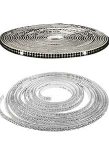 1yard Automotive Diamond Inlaid Decorative Strip DIY 1pc For Women For Gift - White - View 10